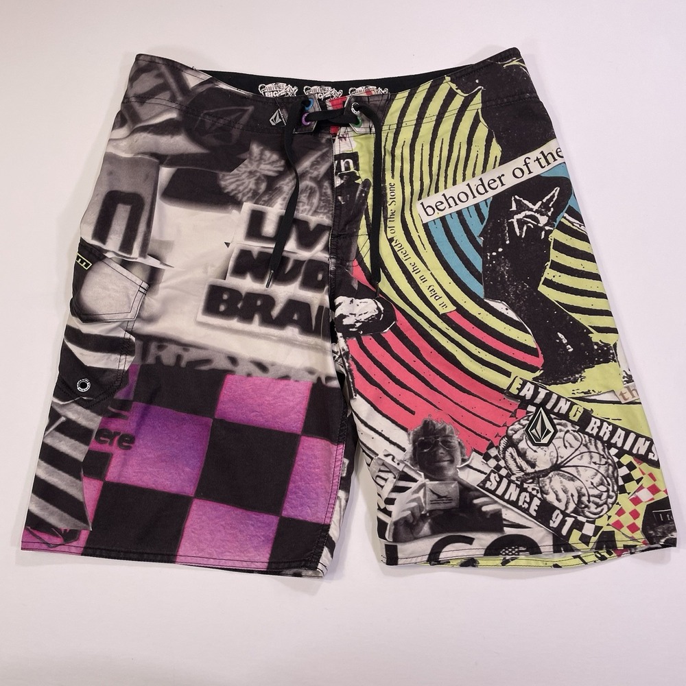 Volcom Boardshorts Big Bizarrio 2010 Graphic Men Swim Trunks Men's Size 36 (37)